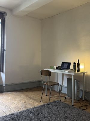 The desk at which I'm spending the day.