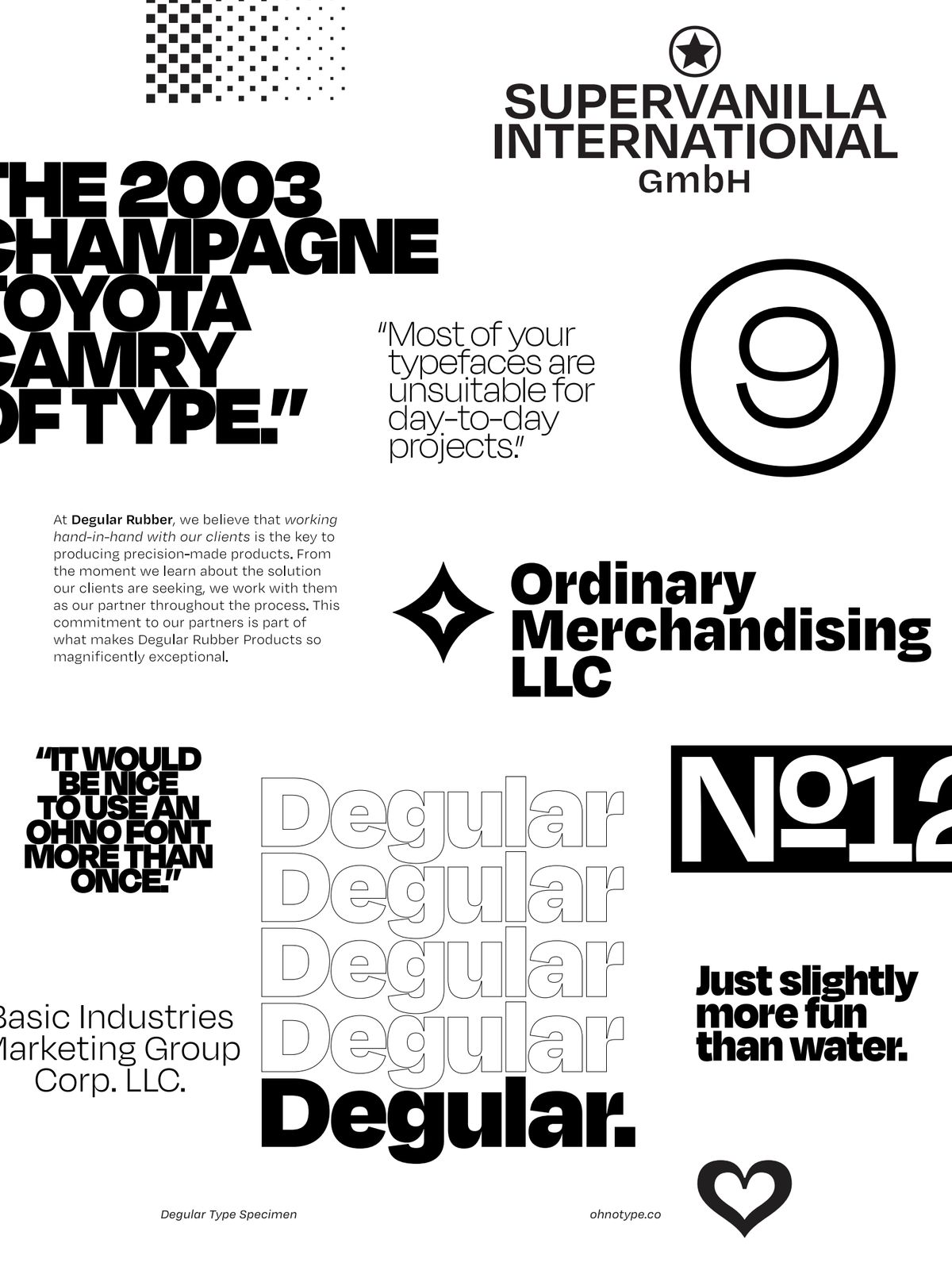 A look at the Degular type specimen